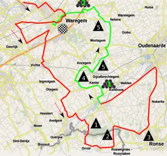 Routekaart van de Dwars door Vlaanderen 2019