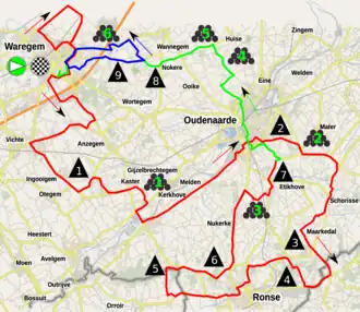 Routekaart van de Dwars door Vlaanderen 2024