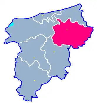 Ligging van de gemeente binnen de powiat