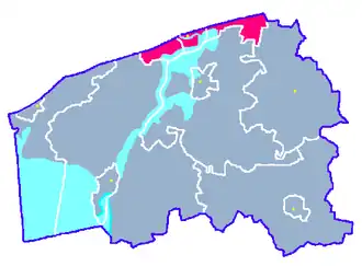 Ligging van de gemeente binnen de powiat