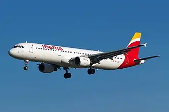 Een Airbus A321 van Iberia