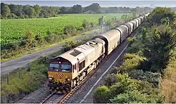 Een goederentrein bij La Mothe-Achard in 2012