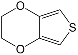 Structuurformule van 3,4-ethyleendioxythiofeen