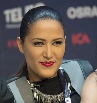 Dalal Midhat-Talakić tijdens het Eurovisiesongfestival 2016