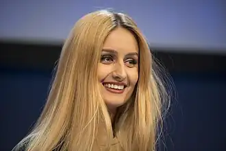 Lidia Isac tijdens het Eurovisiesongfestival 2016