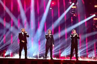 Iriao tijdens de halve finale van het Eurovisiesongfestival 2018