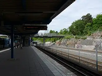 Het perron met de blik naar het westen