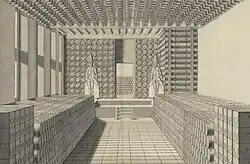 Zgn. "kapel" in westelijke kloostervleugel met o.a. kisten en tonnen munitie. De 'schildwachten' zijn in feite beschilderde panelen[noot 1]