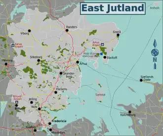 Kaart van Oost-Jutland