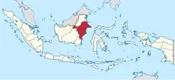 Kaart van de Provincie Oost-Kalimantan in Indonesië