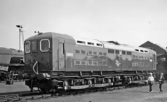 De 20002 in de werkplaats van Eastleigh tijdens de open dag van 1964