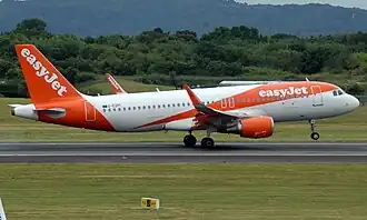 Een Airbus A320 van easyJet