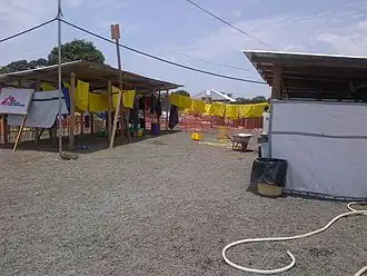 Een ebola-behandelingscentrum in Liberia; september 2014.