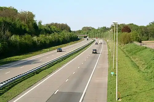 Het ecoduct over de A1 tussen Oldenzaal en De Lutte in 2008