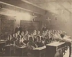 Ondergrondse school in Reims in 1916.