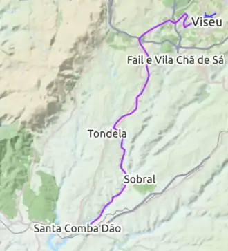 Traject van de Ecopista do Dão