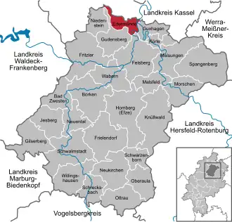 Kaart van Edermünde