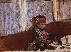 Vrouw in een café, Degas, 1877