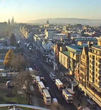 Princes Street gezien vanuit het westen