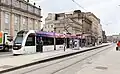De tramhalte van de Edinburgh Trams