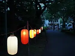 Lantaarns bij het Edo-Tōkyo Openlucht Architectuurmuseum