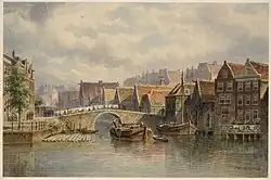 De welfbrug volgens E.A. Hilverdink, ook met datumstenen (circa 1870)