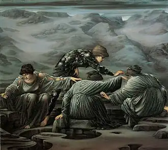 Schilderij Perseus en de Graeae, Edward Burne-Jones (1892)