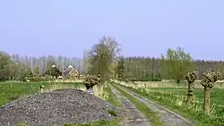 Oprit naar de Heerkenheerd uit 1844 aan noordoostzijde van de wierde