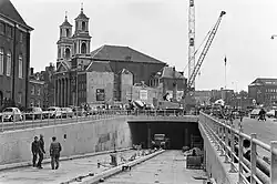 Verkeerstunnel in aanleg 1968