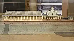 Maquette van het eerste kursaal (1852) later uitgebreid glazen en metalen constructie