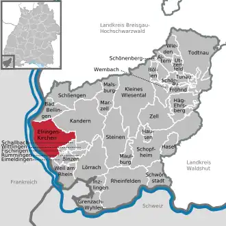 Kaart van Efringen-Kirchen