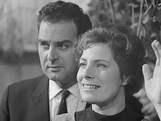 Egbert van Paridon en Henny Orri (in "Misdrijf bij verstek" 1962)