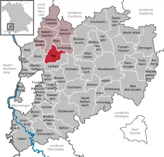 Kaart van Egg an der Günz