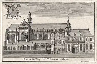 De St.-Jacobsabdij in Luik in 1735