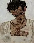 Egon Schiele: Selbstporträt mit gesenktem Kopf (1912)