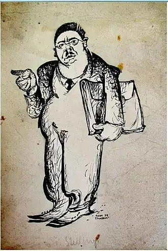 Een cartoon van Stelling uit 1924