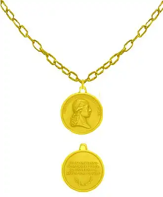 Medaille aan keten en keerzijde