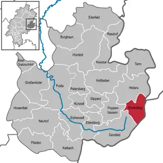 Kaart van Ehrenberg (Rhön)