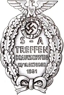 Insigne van de SA bijeenkomst bij Brunswijk 1931