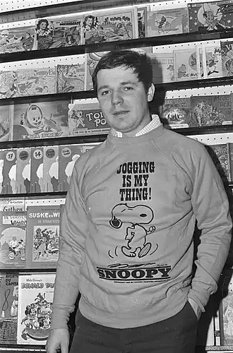 Kousemaker in zijn stripwinkel/gallerie (September 1973)