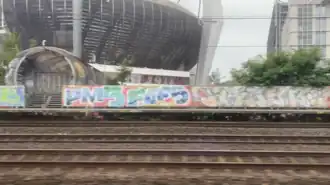 De halte, gezien vanuit een trein