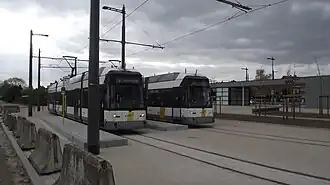 Eindpunt Fortveld van lijn 10 en 5 in Wijnegem