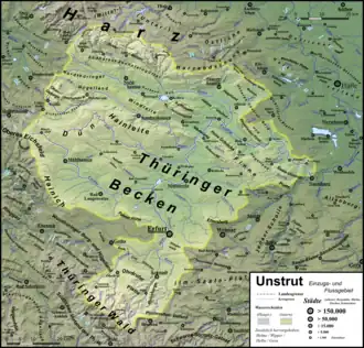 Kaart stroomgebied Unstrut