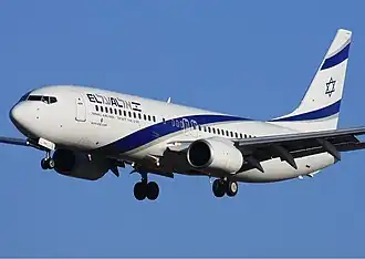 Een Boeing 737-800 van El Al