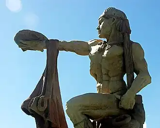 Standbeeld van cacique Manaure (opperhoofd van de Caquetios) te Plaza Manaure in Coro, Venezuela.