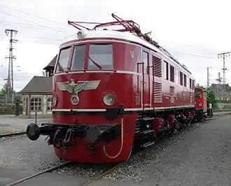 Elektrische locomotief E19 12 in Verkehrsmuseum Nürnberg