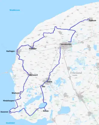 Routekaart Elfstedentocht
