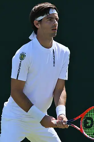 Elias tijdens Wimbledon, 2018
