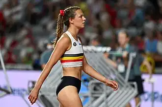 Elien Vekemans tijdens de WK 2023 in Boedapest.