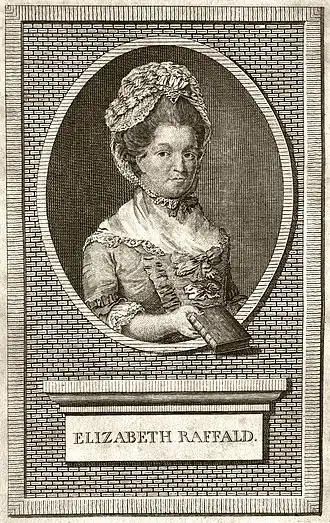 Gravure van Elizabeth Raffald